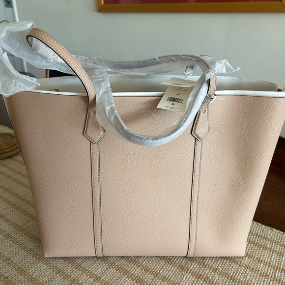 🌹🌹Tory Burch Perry Tripple Compartment Tote Handbag LARGE devon sand!! - Picture 6 of 6